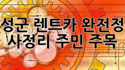 음성군 렌트카 완전정복! 🚗💨 사정리 주민 주목!